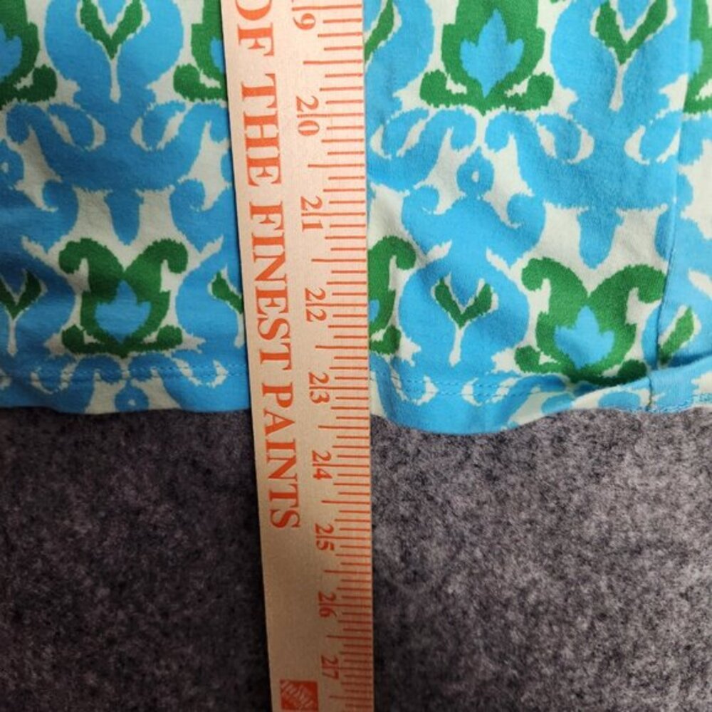 Talbots Tops Women XS Blue Green Floral Pattern Short Sleeve Bateau Neck - Picture 6 of 7
